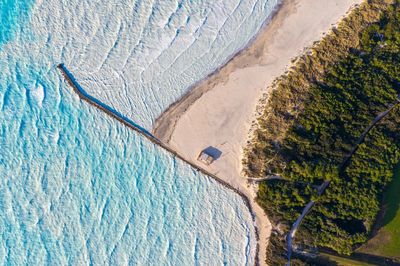 High angle view of land