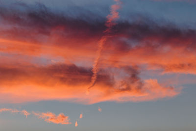 Low angle view of orange sky