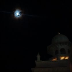 Low angle view of temple at night