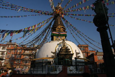 Low angle view of traditional building against sky