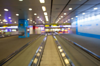 Illuminated subway station platform