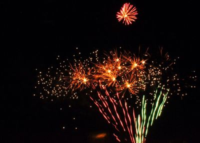 Low angle view of firework display