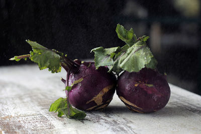 Close-up of fruits on table