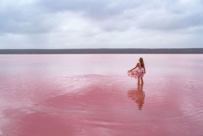 Hutt lagoon in port gregory, western australia. 