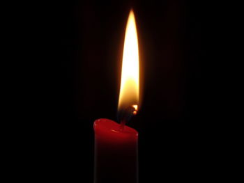 Close-up of flame over black background