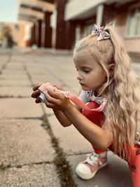 Cute girl playing