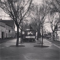 Road along buildings