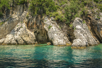 Rock formations by sea