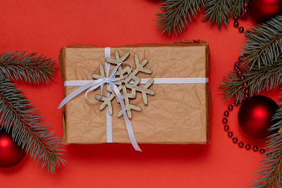 Christmas decorations on table