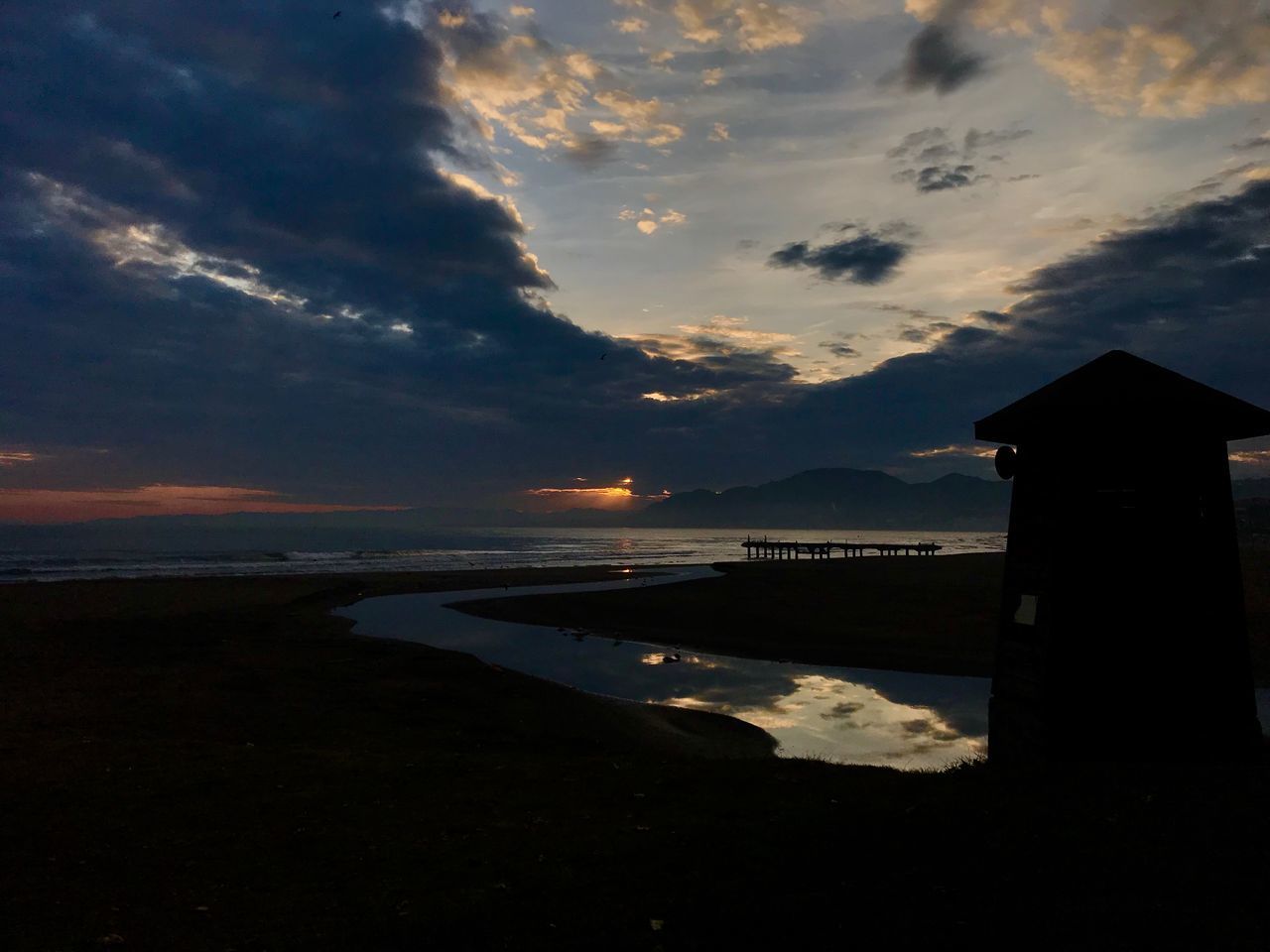 SCENIC VIEW OF SUNSET OVER SEA