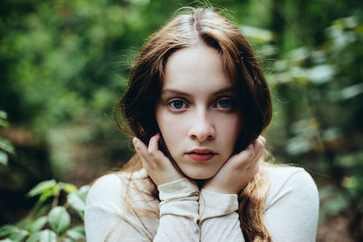 Close-up portrait of young woman