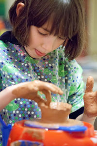 Close-up of girl holding ice cream