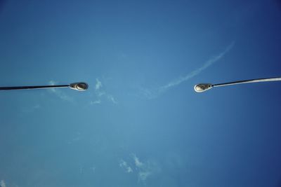 Low angle view of street light against sky