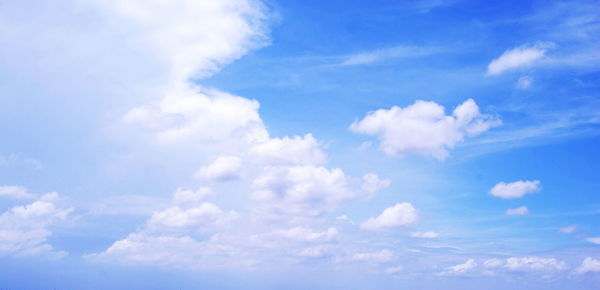 Low angle view of clouds in blue sky