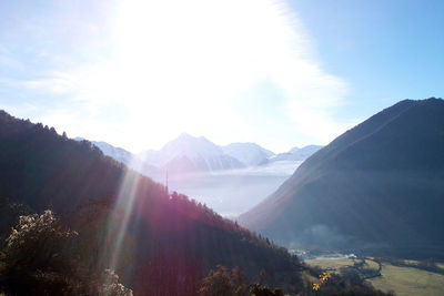 Scenic view of mountains against sky