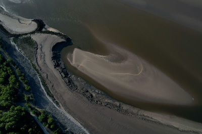 High angle view of beach