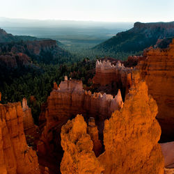 Aerial view of rock formations