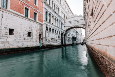 Bridge over canal in city