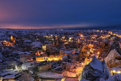 Illuminated cityscape at night