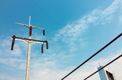 Low angle view of antenna against sky