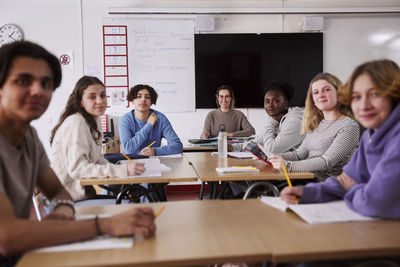 Teenagers in classroom