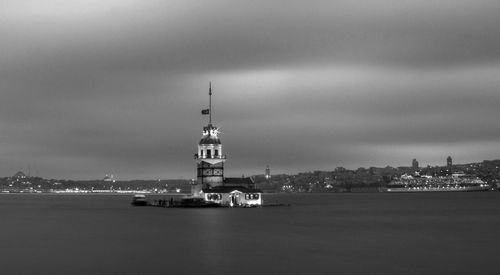Lighthouse against cloudy sky