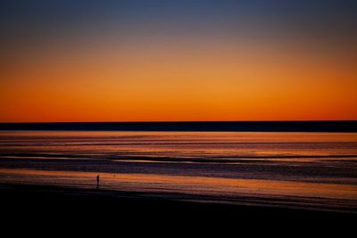 Scenic view of sea at sunset