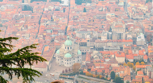 High angle view of buildings in city