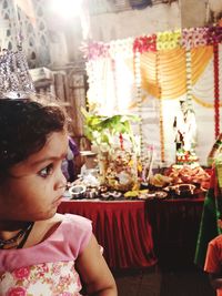 Portrait of girl looking away