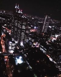 Illuminated cityscape at night