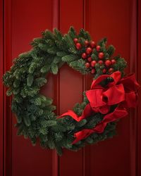 Close-up of christmas decorations on plant