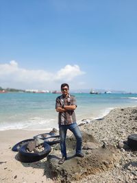 Scenic view of beach against sky