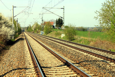 Railroad tracks against sky