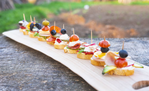 Close-up of dessert on table