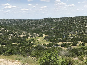 High angle view of landscape against sky