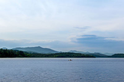 Aerial view of adirondack mountain landscape pictures, mountain lake. 