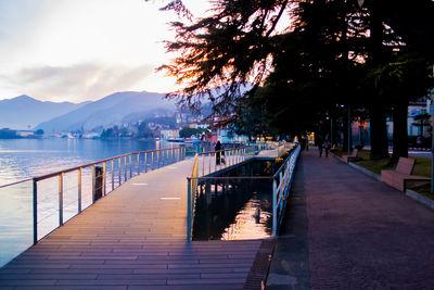 View of lake with mountain in background