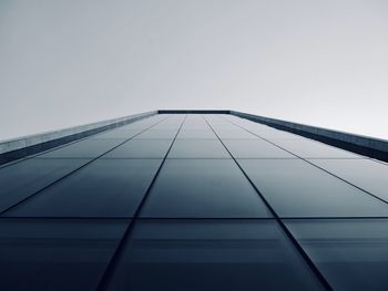 Low angle view of modern building against clear sky