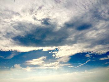 Low angle view of cloudy sky