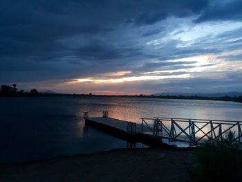 Scenic view of sea at sunset