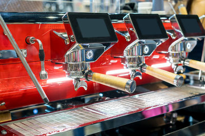 Close-up of coffee maker in cafe