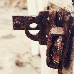 Close-up of rusty metal structure