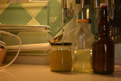 Close-up of drink in glass on table