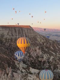 Hot air balloons in sky