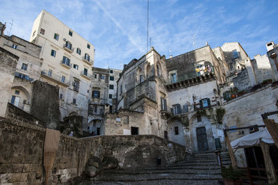 Low angle view of buildings against sky