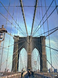 Low angle view of suspension bridge