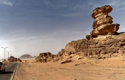 Rock formations against sky