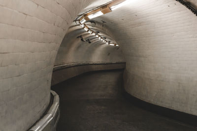 Interior of illuminated tunnel