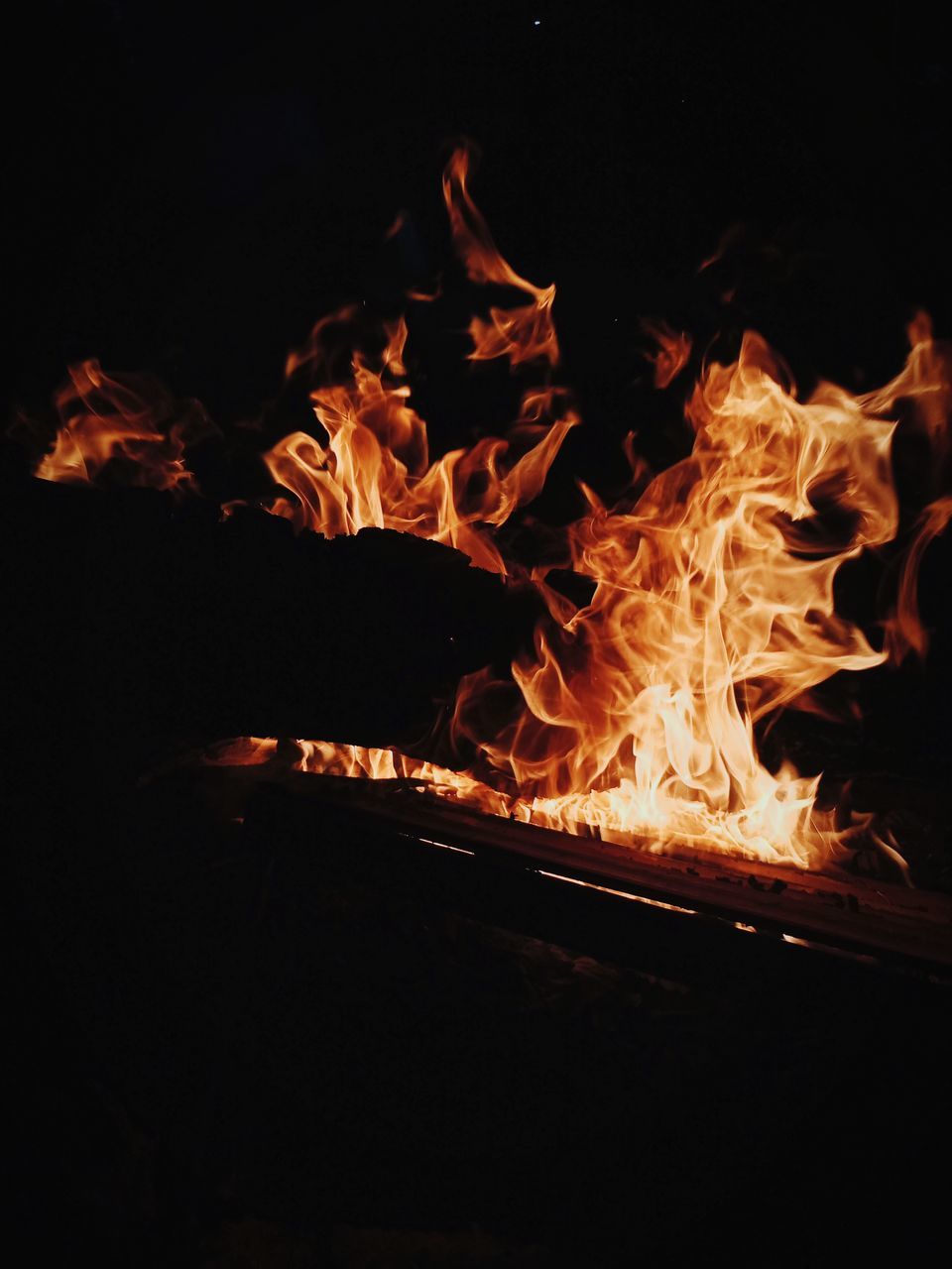 CLOSE-UP OF BONFIRE