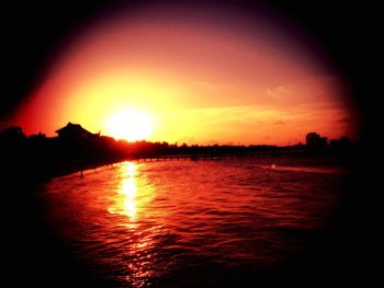 Scenic view of sunset over sea